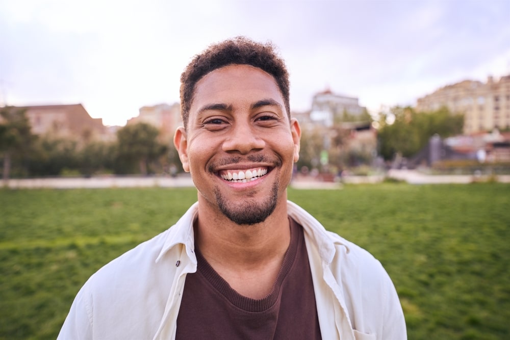 Handsome,happy,african,american,bearded,man.,portrait,of,cheerful,young