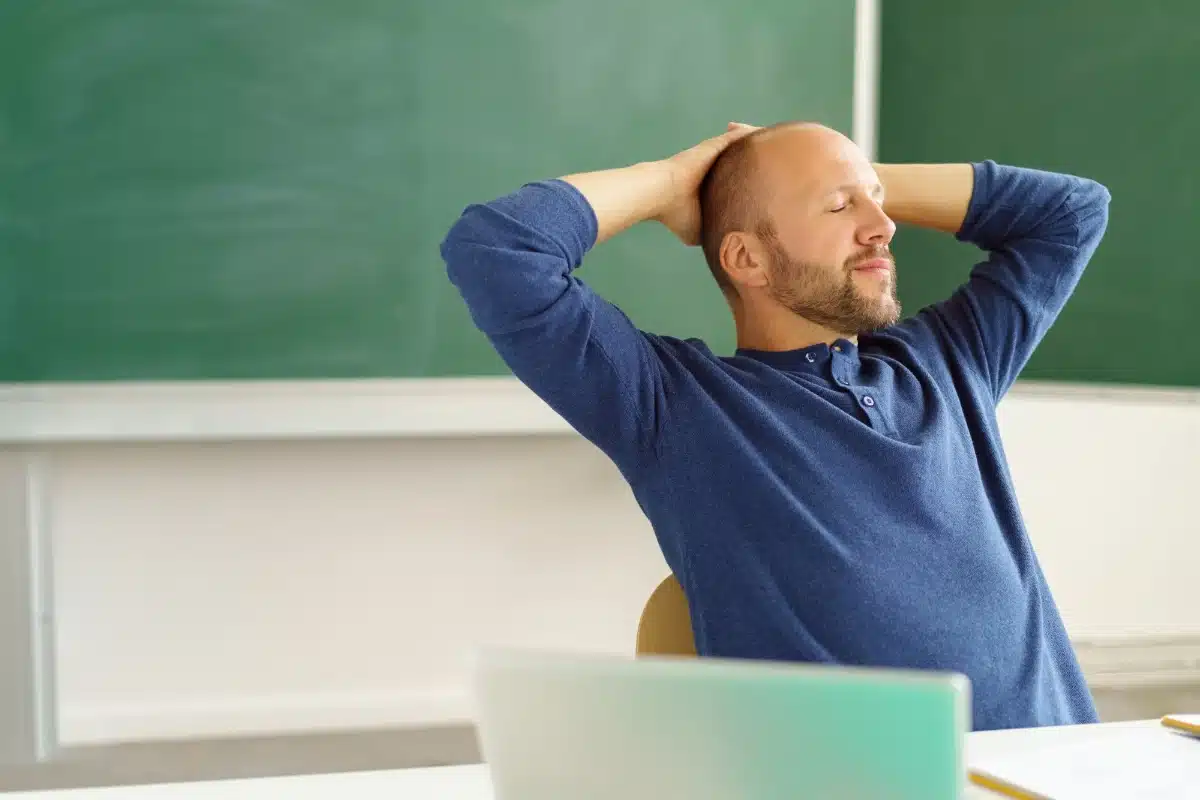 Person practising calm breathing